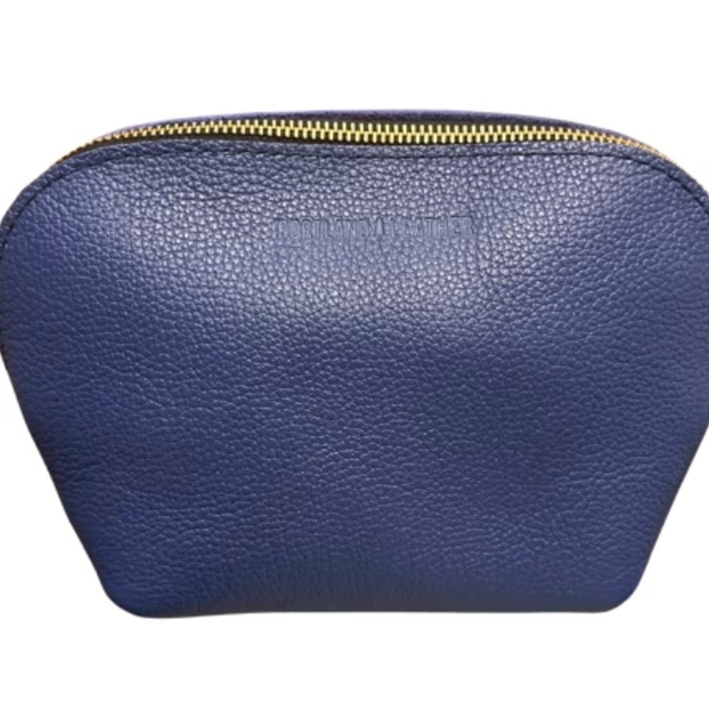 Portland Leather Blue Cosmetic Bag
